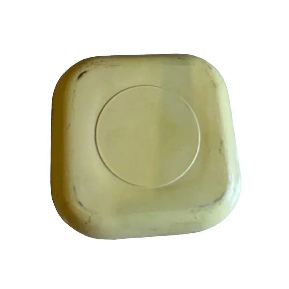 Vintage Jeanette vegetable scalloped glass container yellow